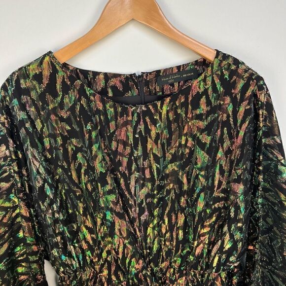 NWT House of Harlow 1960 x REVOLVE Clark Dress Metallic Black Mini size L - Picture 5 of 14